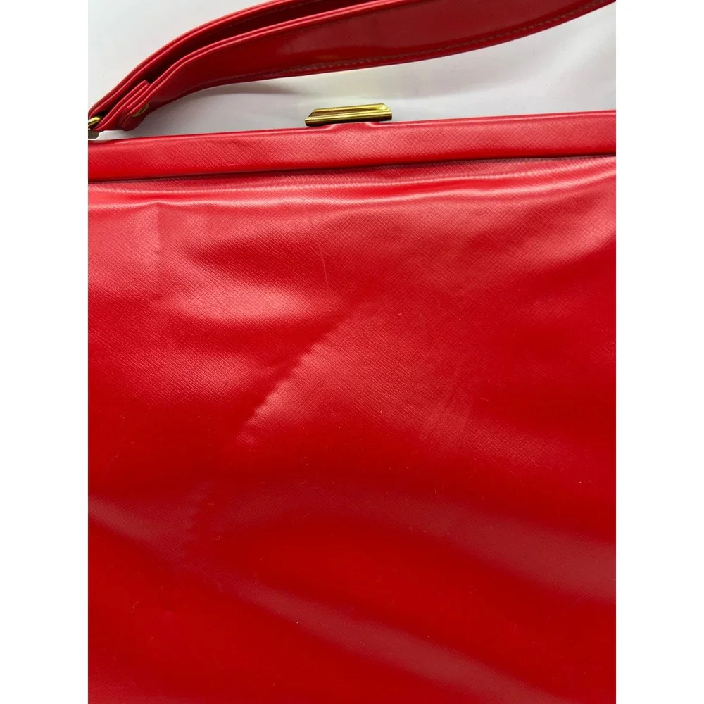 Theodor California‎ Vintage Handbag Red Mod Retro Rockabilly Faux Leather Medium